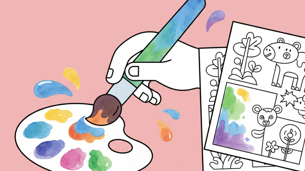 Passo a passo para usar aquarela em páginas de colorir impressas