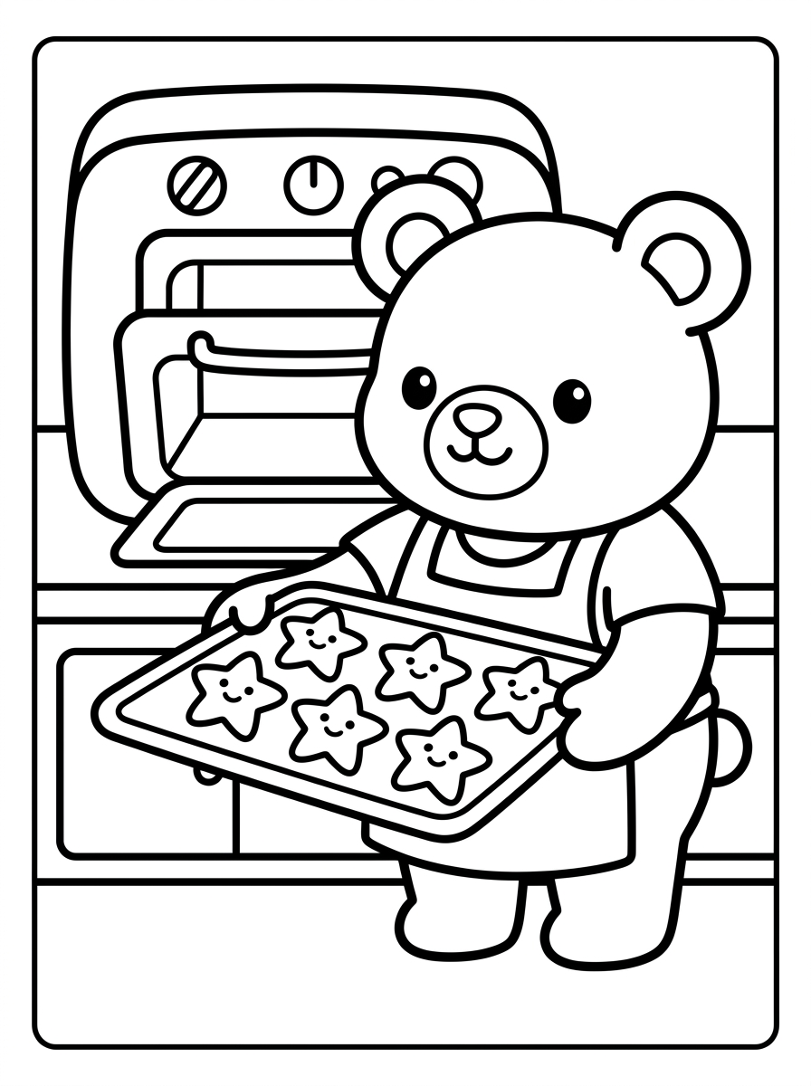Desenho para colorir: Bobbie Assando Biscoitos de Estrelinha