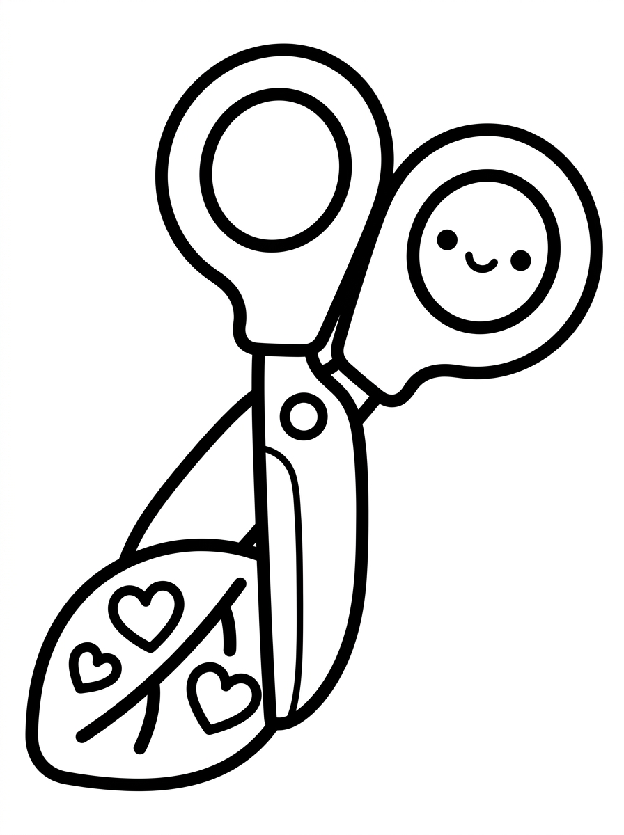 Desenho para colorir: Tesourinha Fofa Feliz