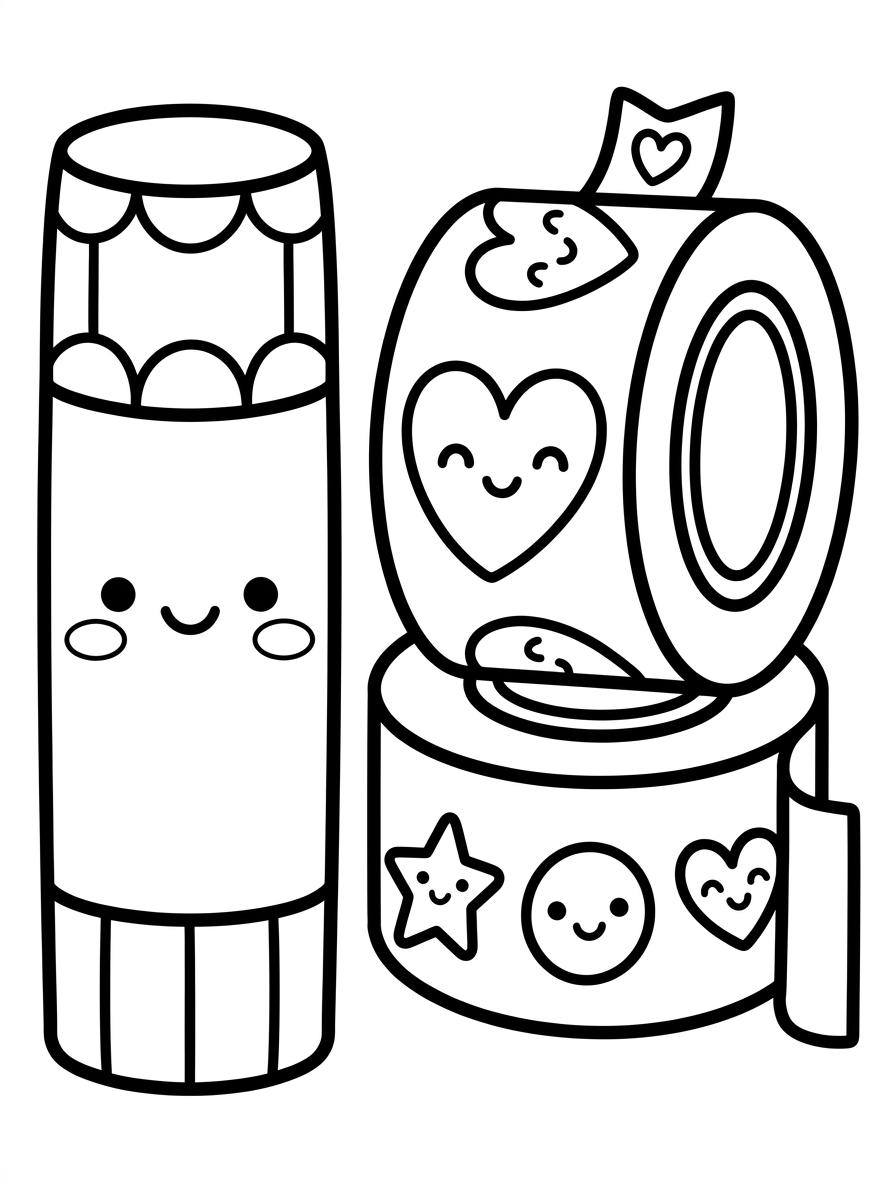 Desenho para colorir: Tubo de Cola e Fita Fofa