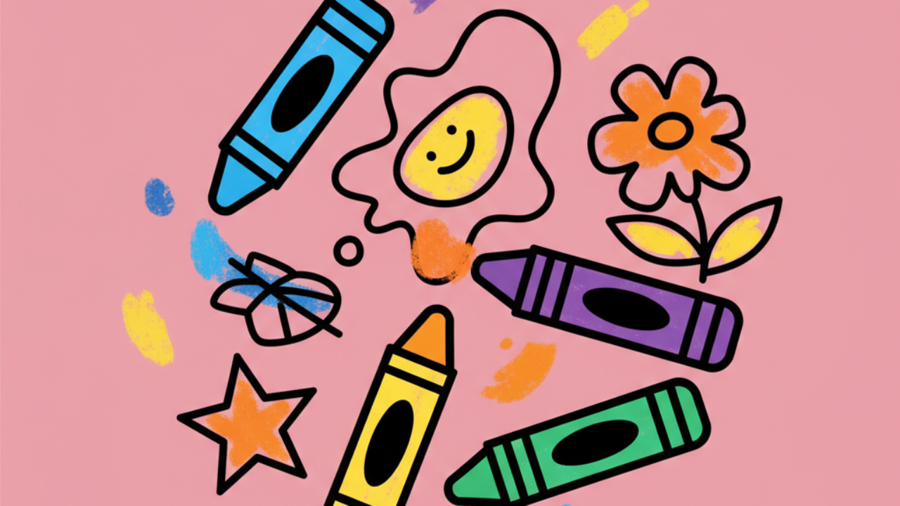 Técnicas de giz de cera para colorir desenhos educativos