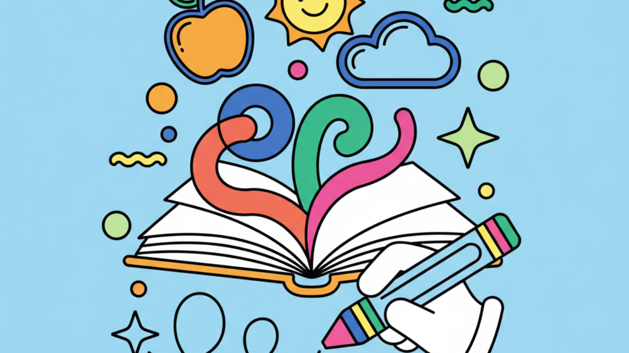 Como Usar Contornos Coloridos em Desenhos Educativos de Agosto