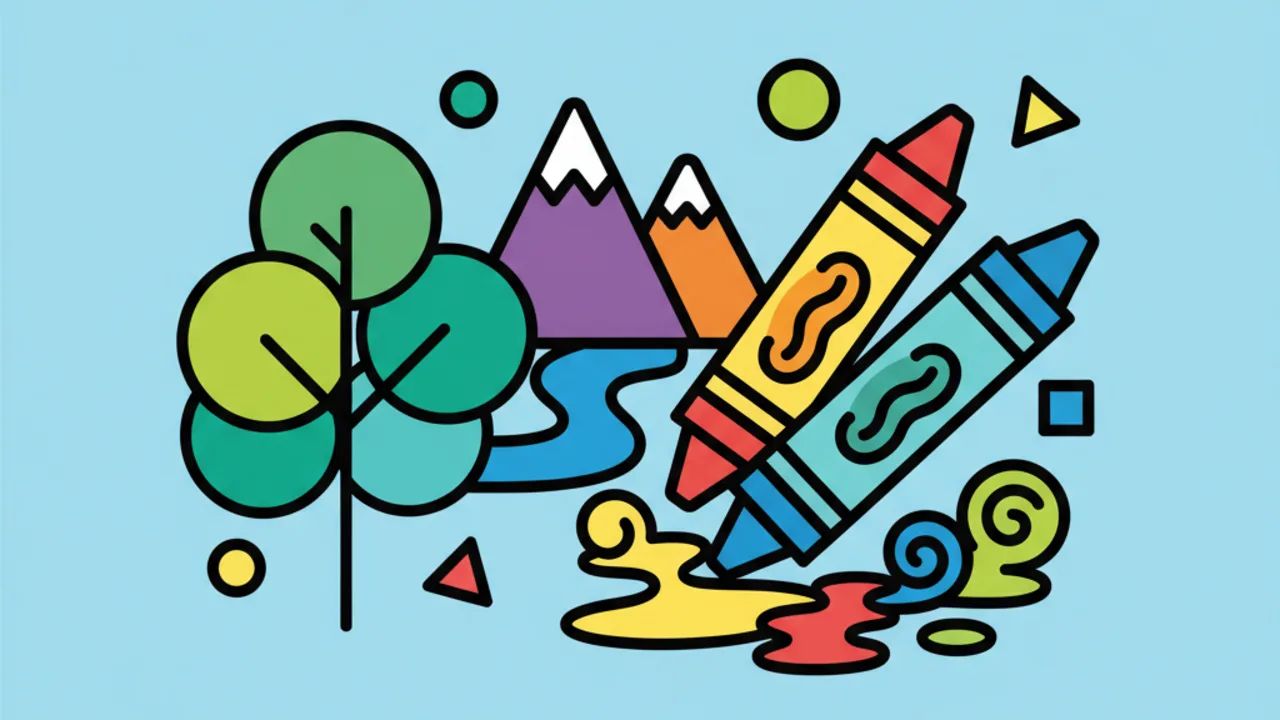 Técnicas de pintura com giz de cera para desenhos de natureza