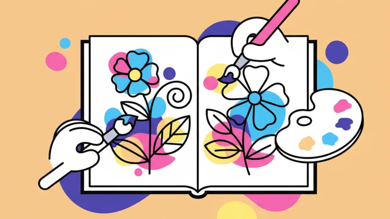 Técnicas de aquarela para iniciantes em páginas de colorir para adultos
