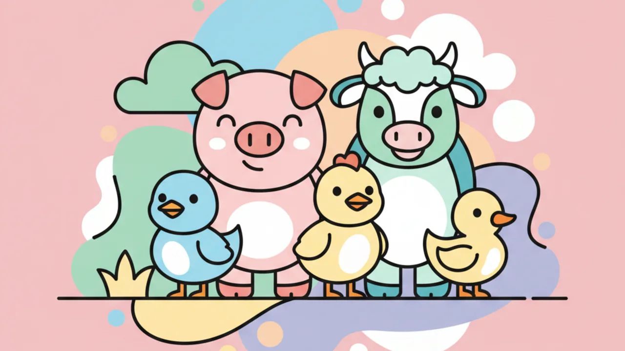 Melhores desenhos para colorir e imprimir de animais da fazenda fofos