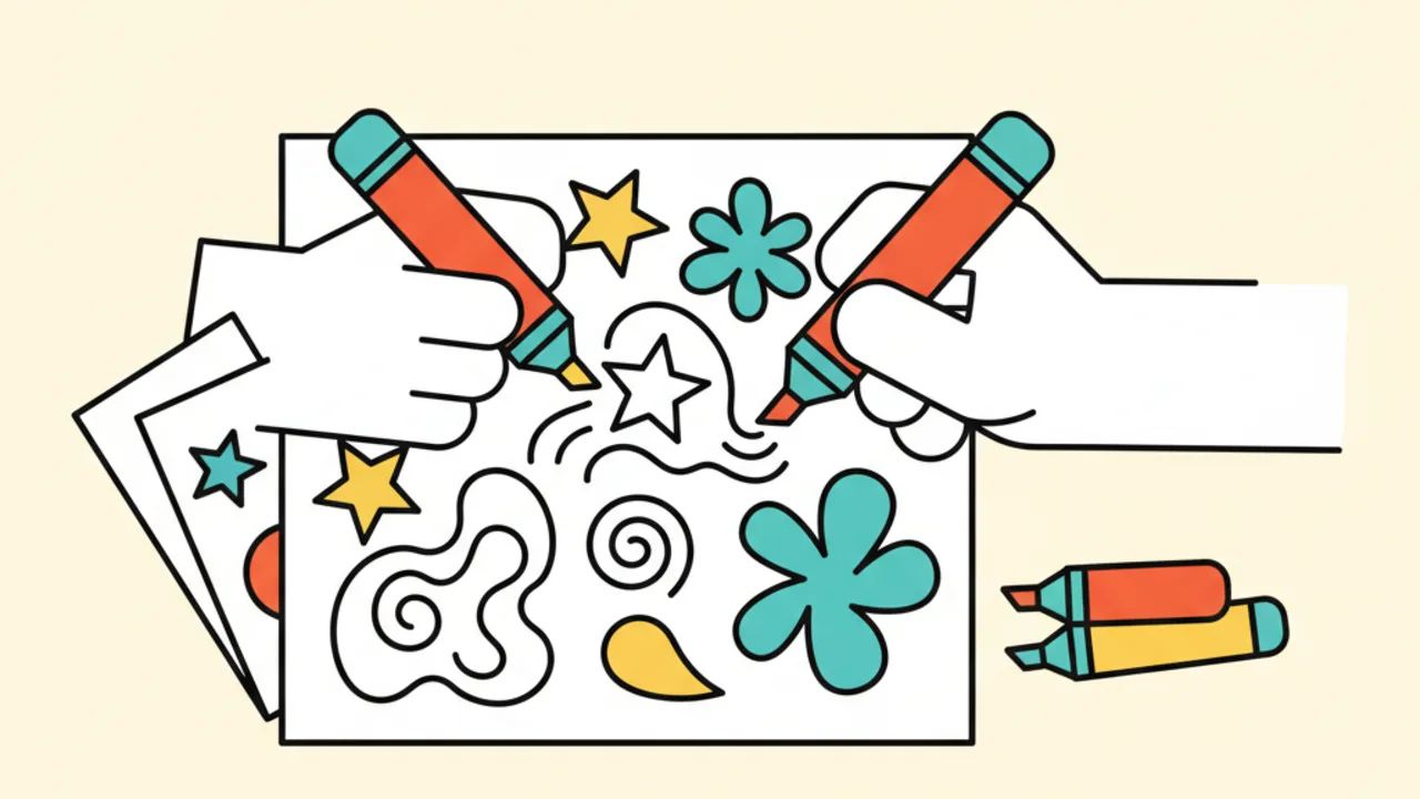 Atividades de pintura com canetinha para desenvolver coordenação motora fina