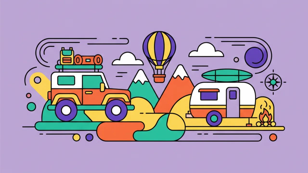 Desenhos de Aventura e Estrada para Colorir e Imprimir