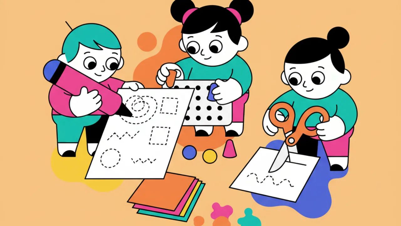 Desenhos educativos com atividades de coordenação motora fina