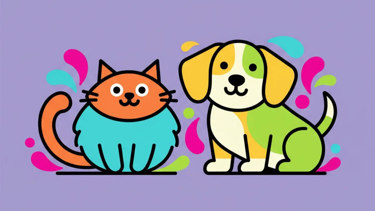 Desenhos de Pets para Colorir: Cachorros e Gatos Fofos