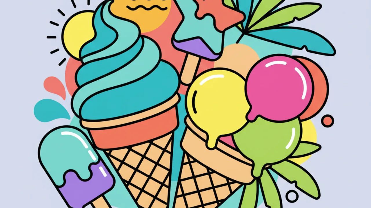 50 Desenhos de Sorvetes para Colorir no Verão