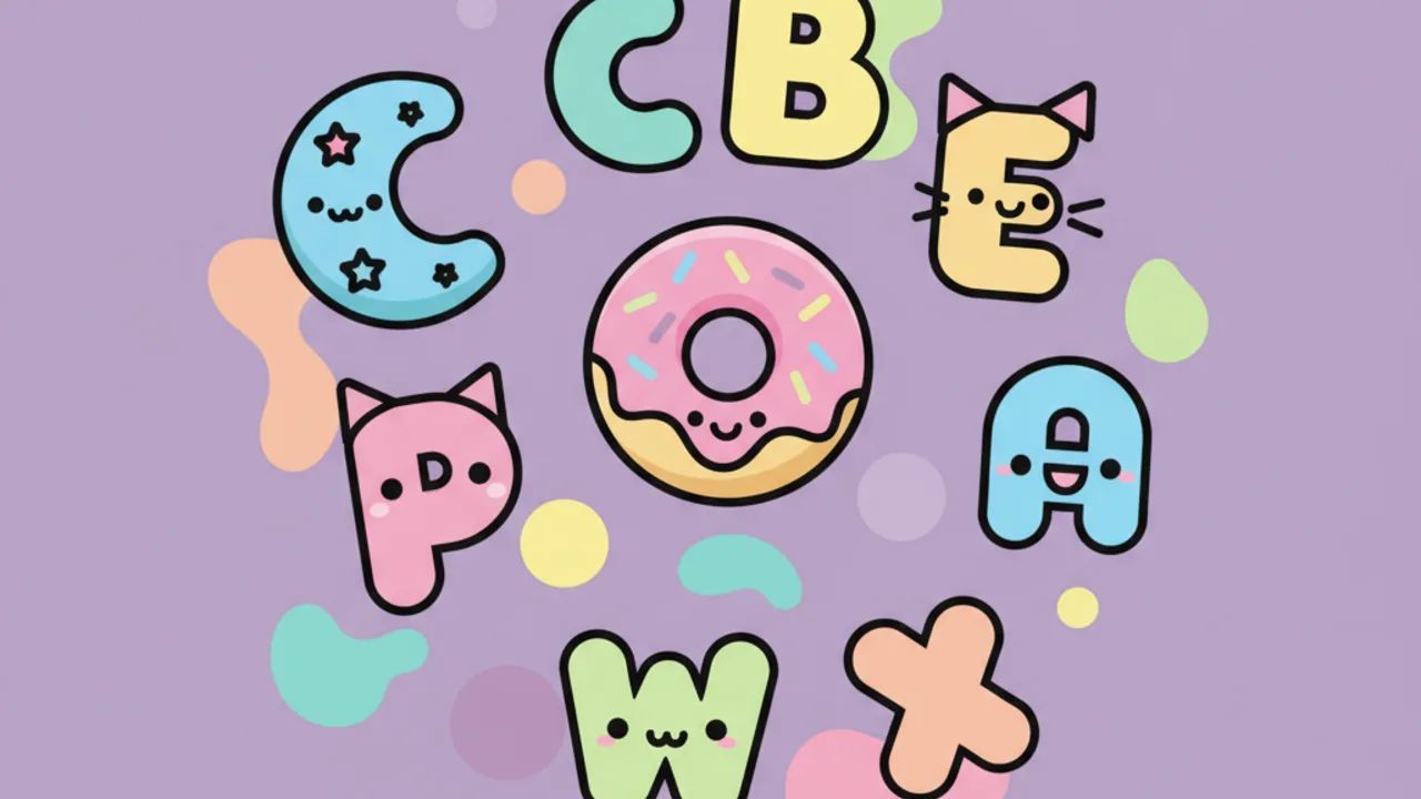 Alfabeto Kawaii para Colorir