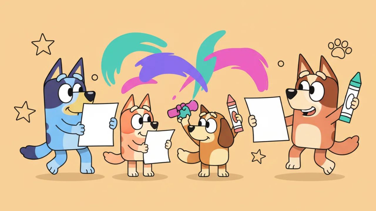 Desenhos da Bluey e Seus Amigos para Colorir