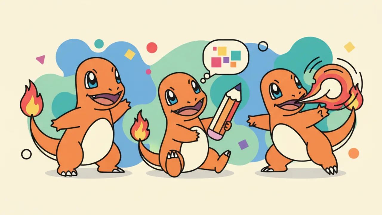 Charmander para Colorir: 20 Opções de Line Art Pokémon