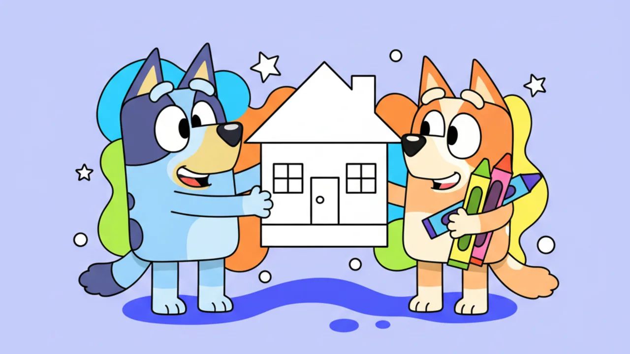 Bandit e Chilli para Colorir: Desenhos da Família Bluey