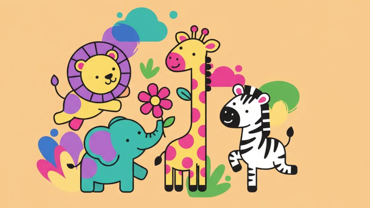 Melhores desenhos para colorir e imprimir de animais do safari fofos