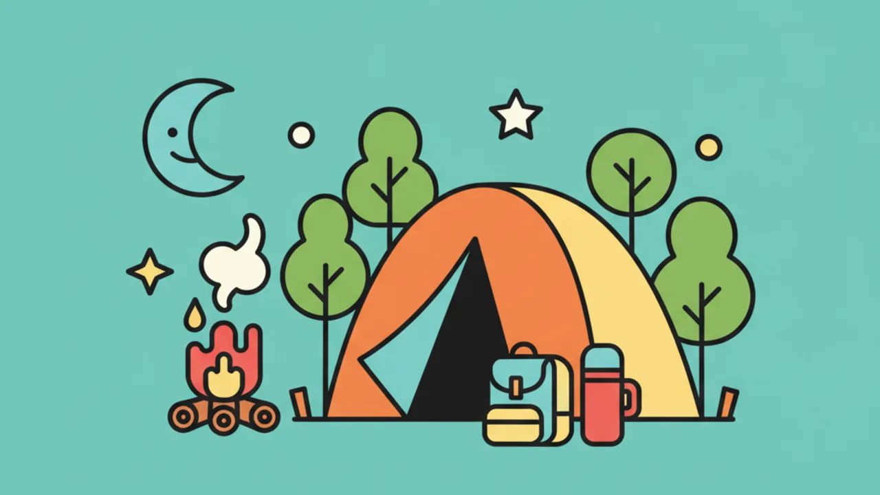 Desenhos Fofos de Acampamento para Colorir