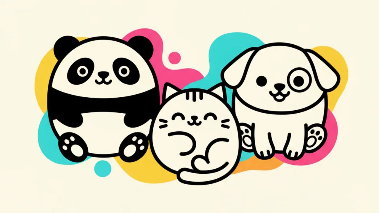 30 Desenhos de Animais Kwaii para Colorir