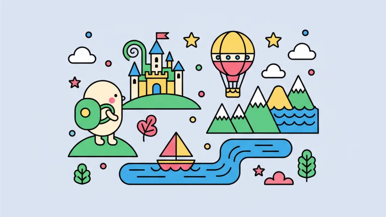 Desenhos de Aventuras e Viagens Fofas para Colorir