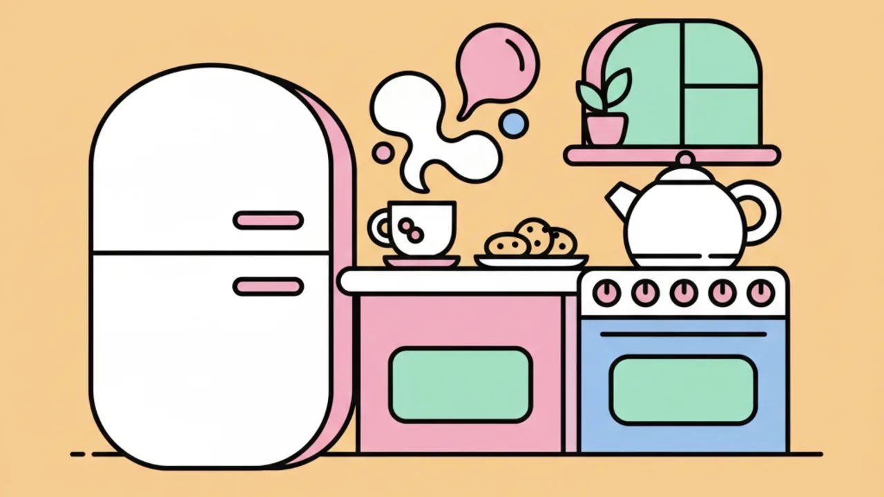 Cozinha fofa para colorir: desenhos aconchegantes