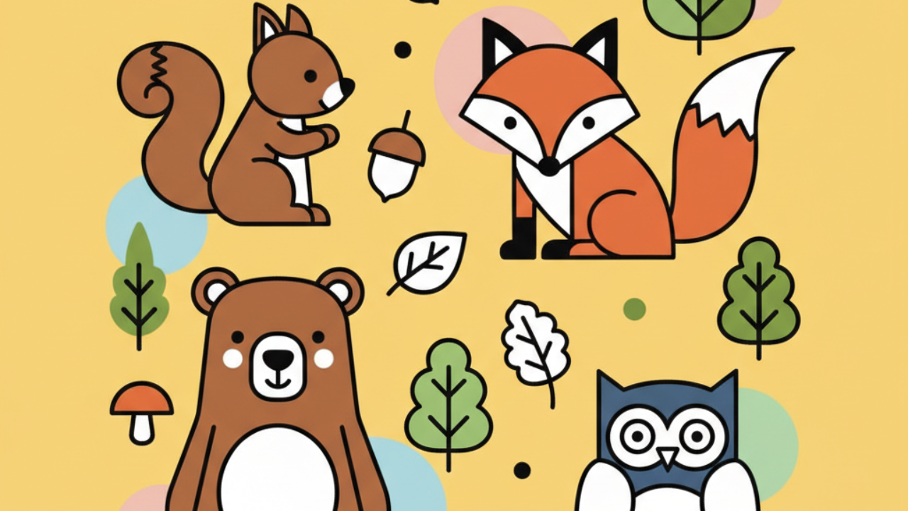 Desenhos Educativos de Bichinhos do Bosque para Crianças