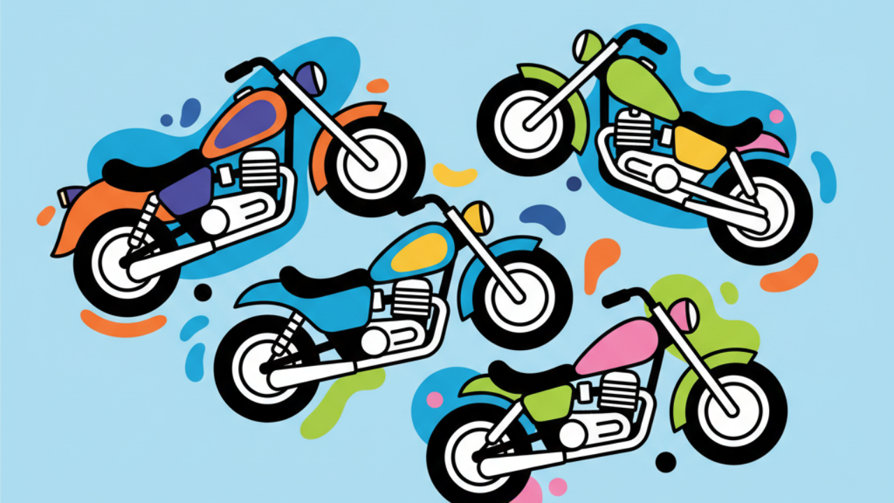 Motos clássicas e line art para colorir e se divertir