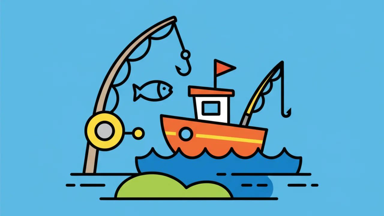 Colorir Online: Desenhos de Varas de Pesca e Barcos