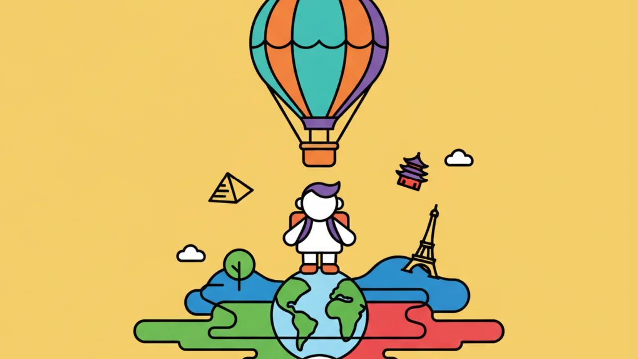 Viagens pelo Mundo: Desenhos Educativos para Colorir