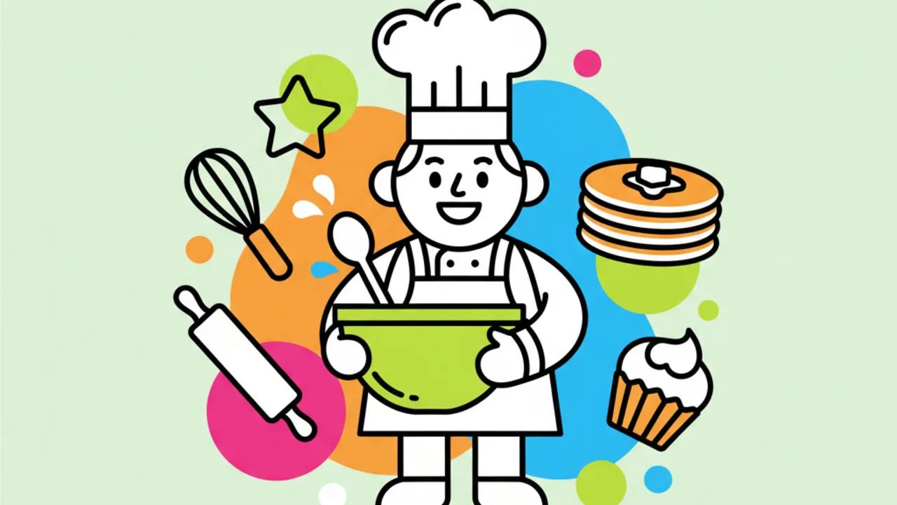 Desenhos do Bobbie na Cozinha: Atividades de Colorir Infantis