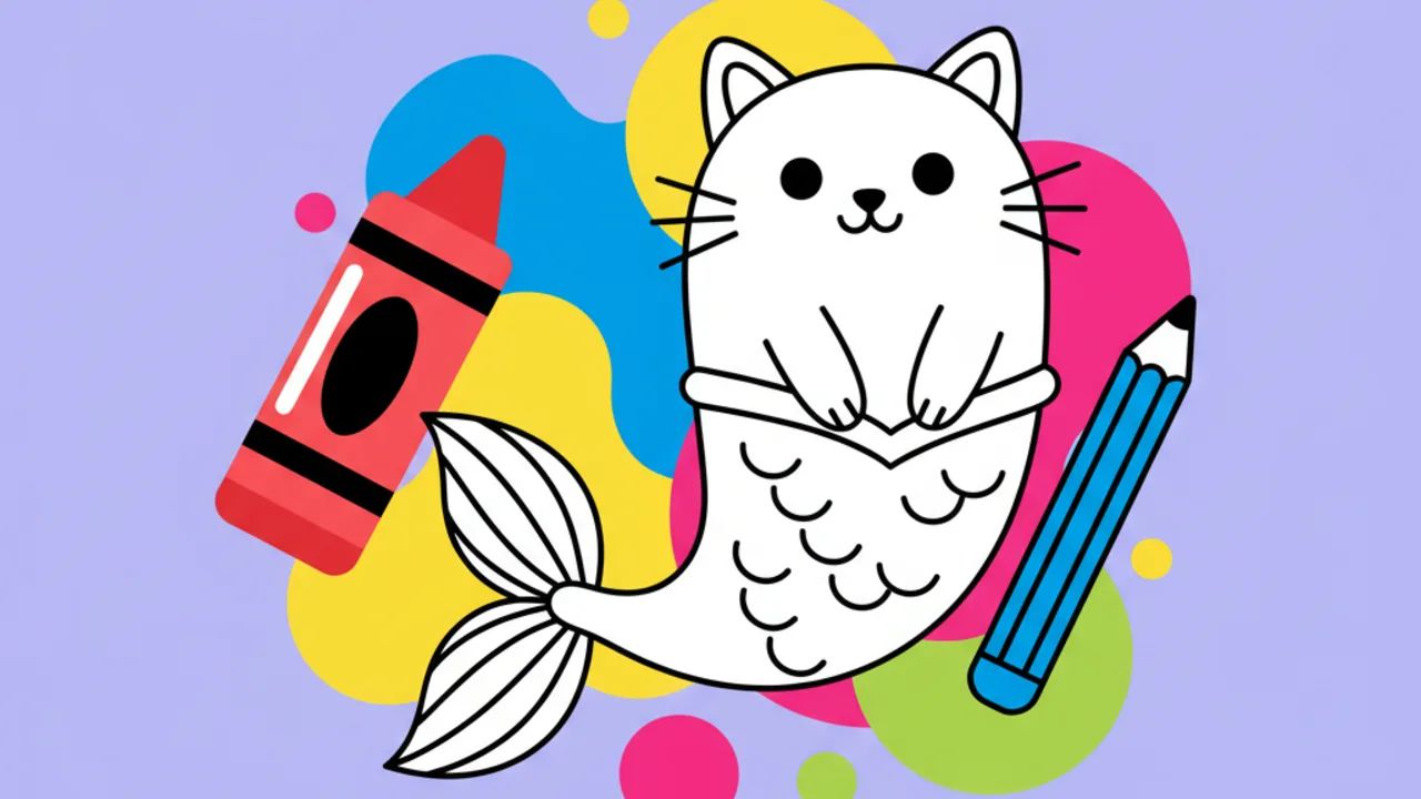 Aprenda como Colorir Sereiata com Lápis de Cor e Giz de Cera