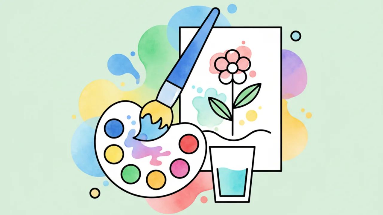 Técnicas de aquarela simples para iniciantes em desenhos para colorir