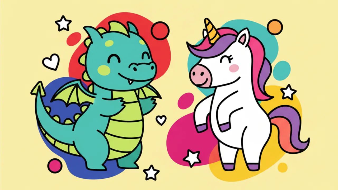 Desenhos fofos de personagens de fantasia para colorir