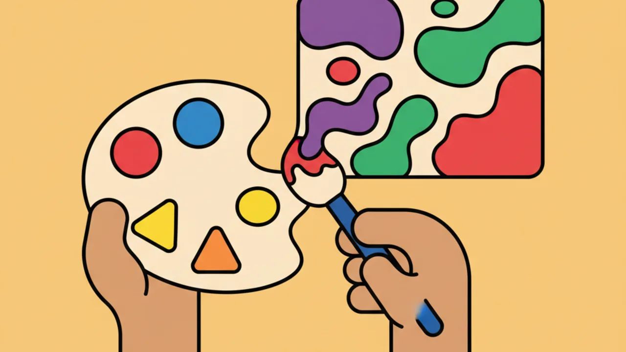 Como combinar cores primárias e secundárias em desenhos para pintar