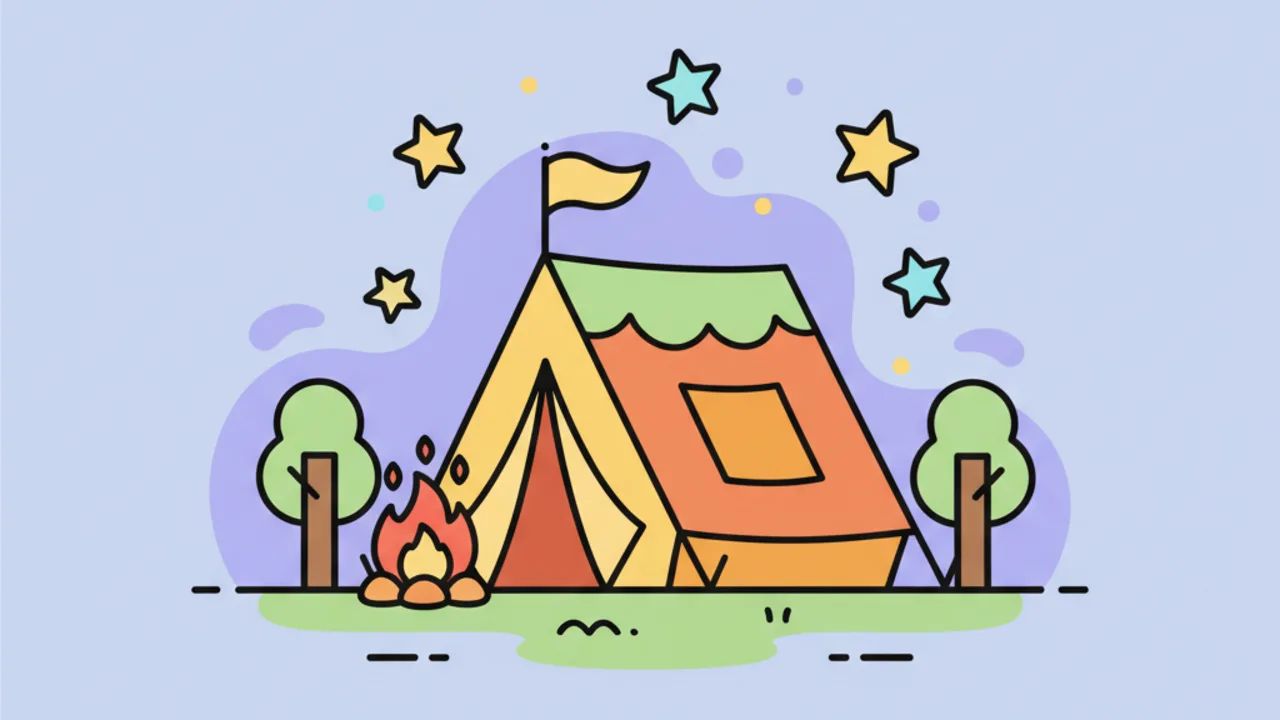 Atividades de Colorir: Acampamento Fofo sob as Estrelas