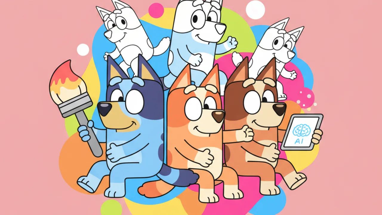 Desenhos da Bluey com Inteligência Artificial para Colorir
