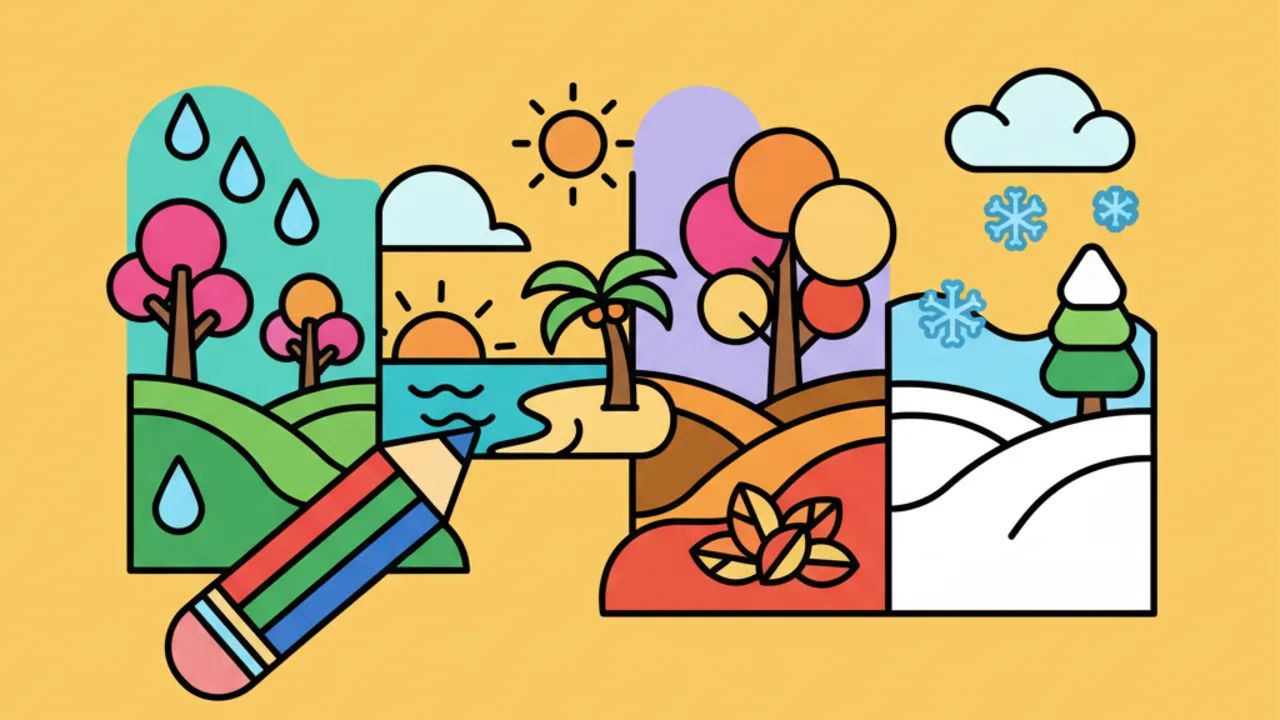 Como Colorir Paisagens das Quatro Estações com Lápis de Cor