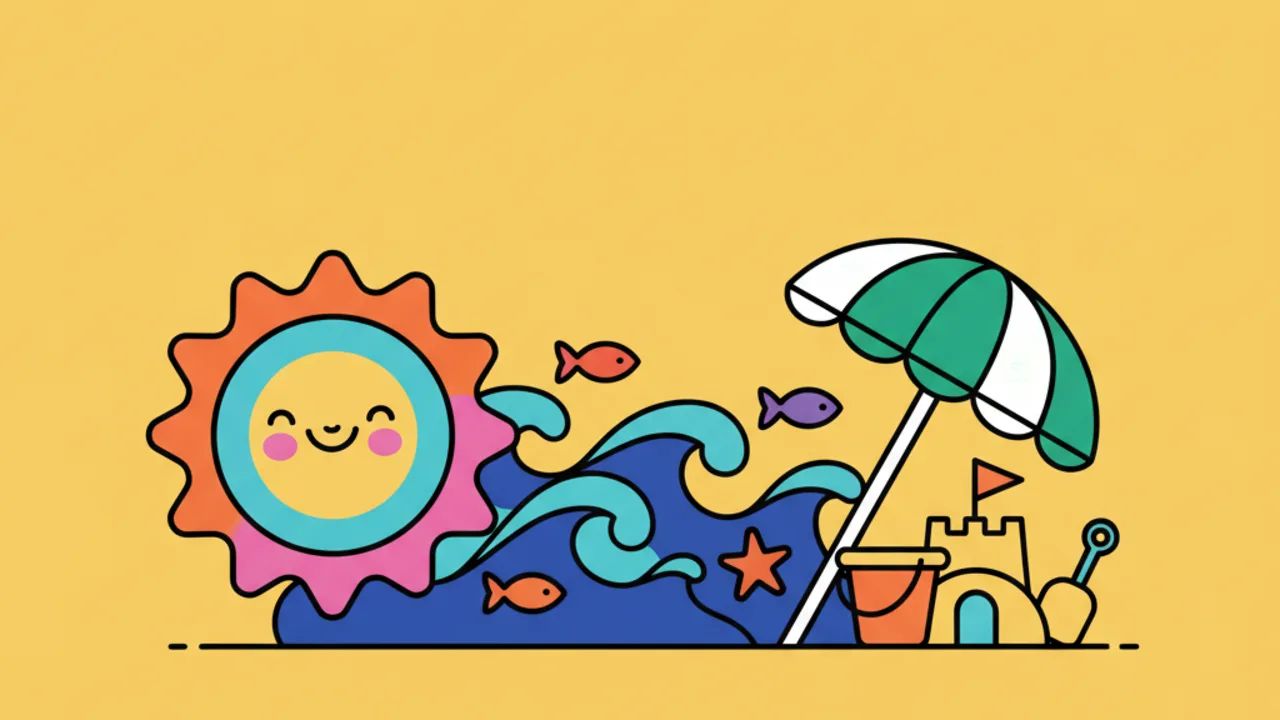 Desenhos de Verão para Colorir: Sol e Diversão na Praia