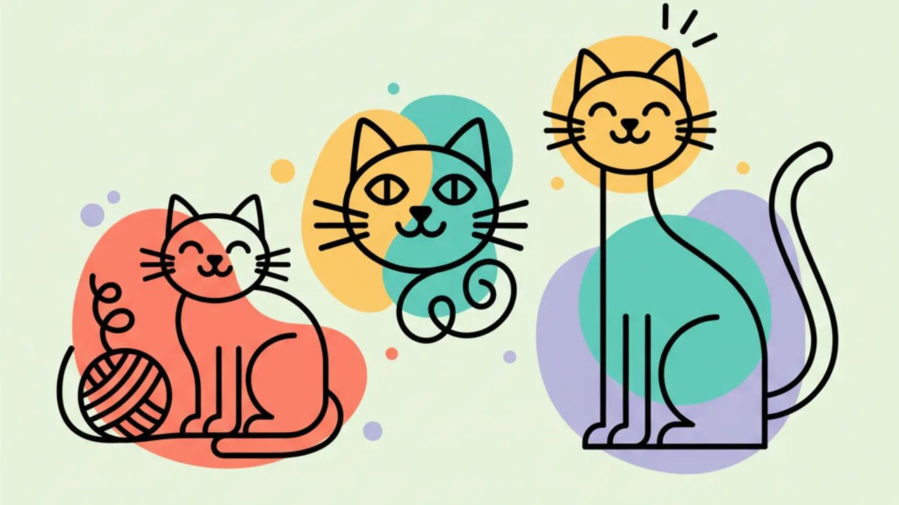 Line Art de Gatos: Páginas de Colorir para Crianças e Adultos