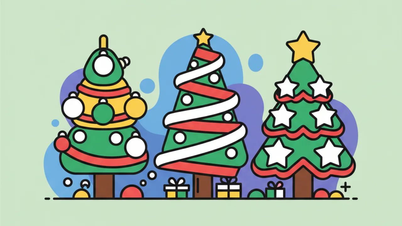 Árvore de Natal fofa para colorir: 50 modelos grátis