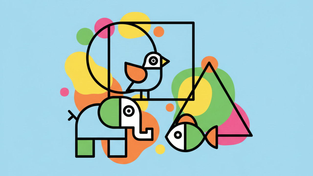 Atividades de pintura para educação infantil com desenhos de formas geométricas