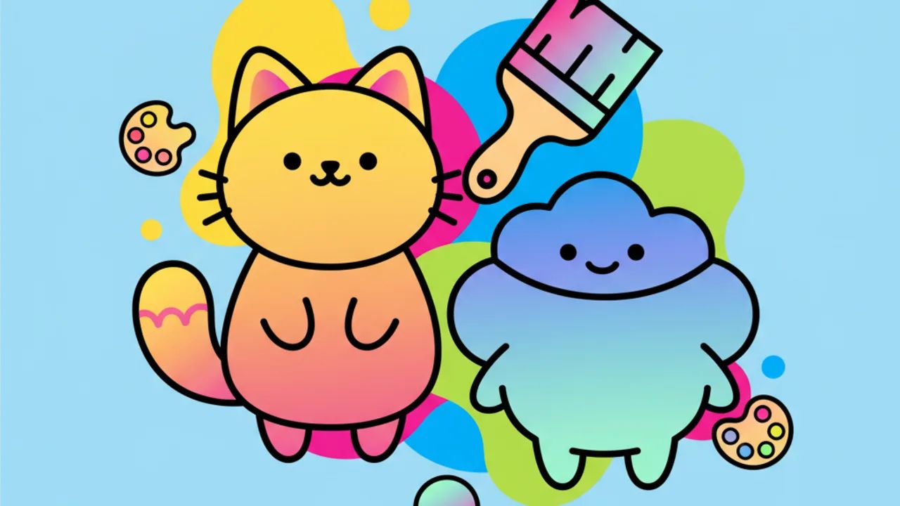 Dicas de Degradê para Colorir Line Art e Desenhos Fofos