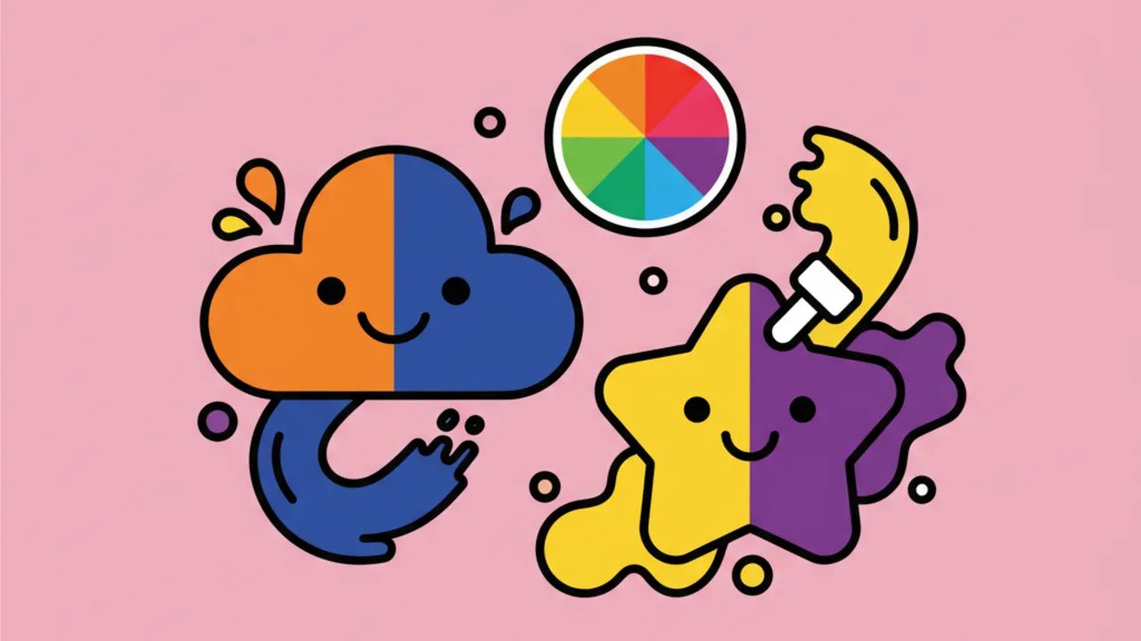 Dicas de cores complementares para colorir desenhos fofos