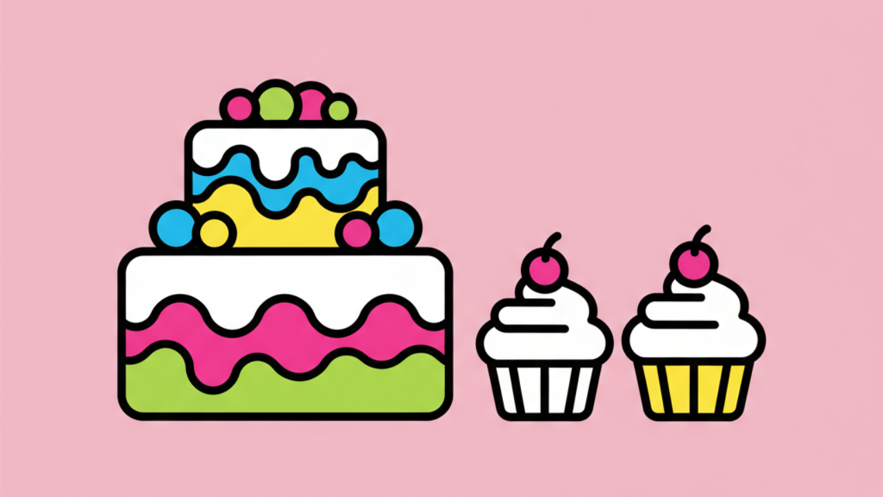 Desenhos Educativos de Doces: Bolos e Cupcakes para Colorir