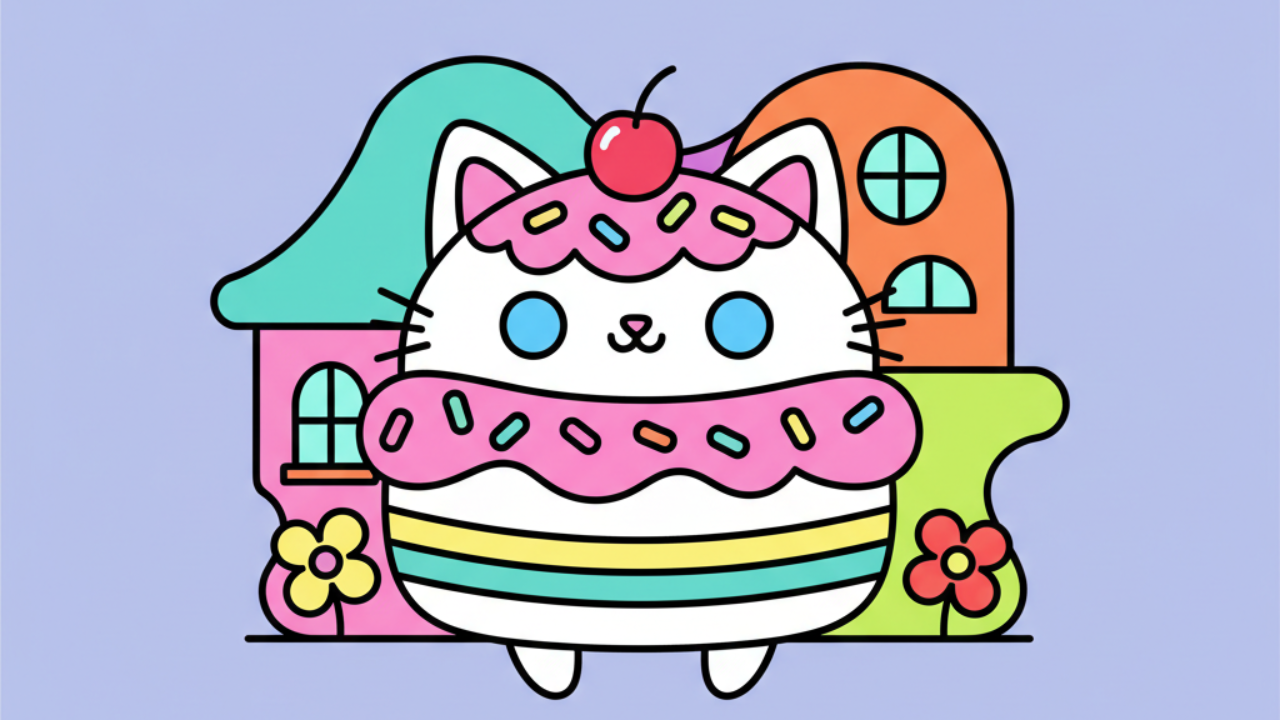 Desenhos para Colorir do Cakey Cat: A Casa Mágica da Gabby