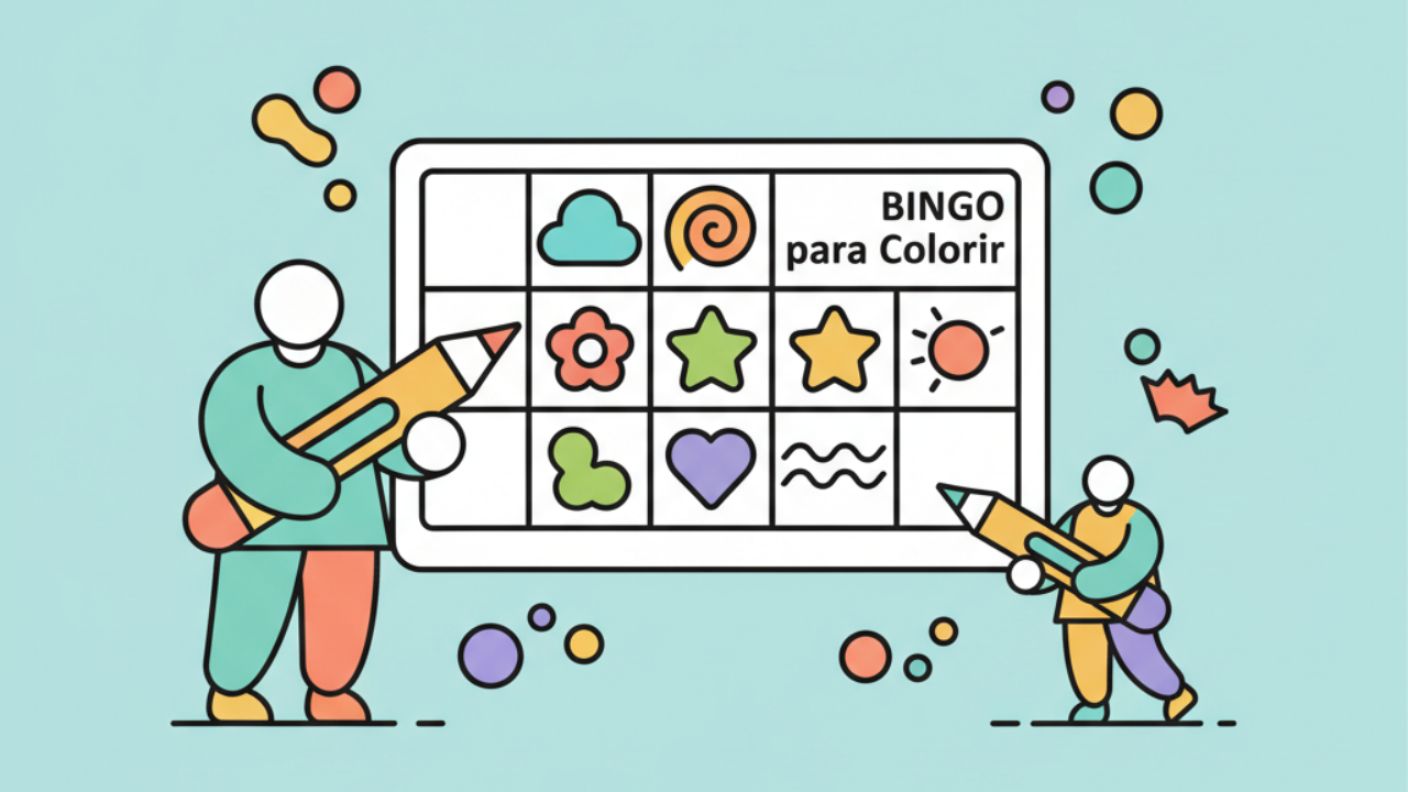 Bingo para Colorir: Atividade de Artes para Alunos e Pais