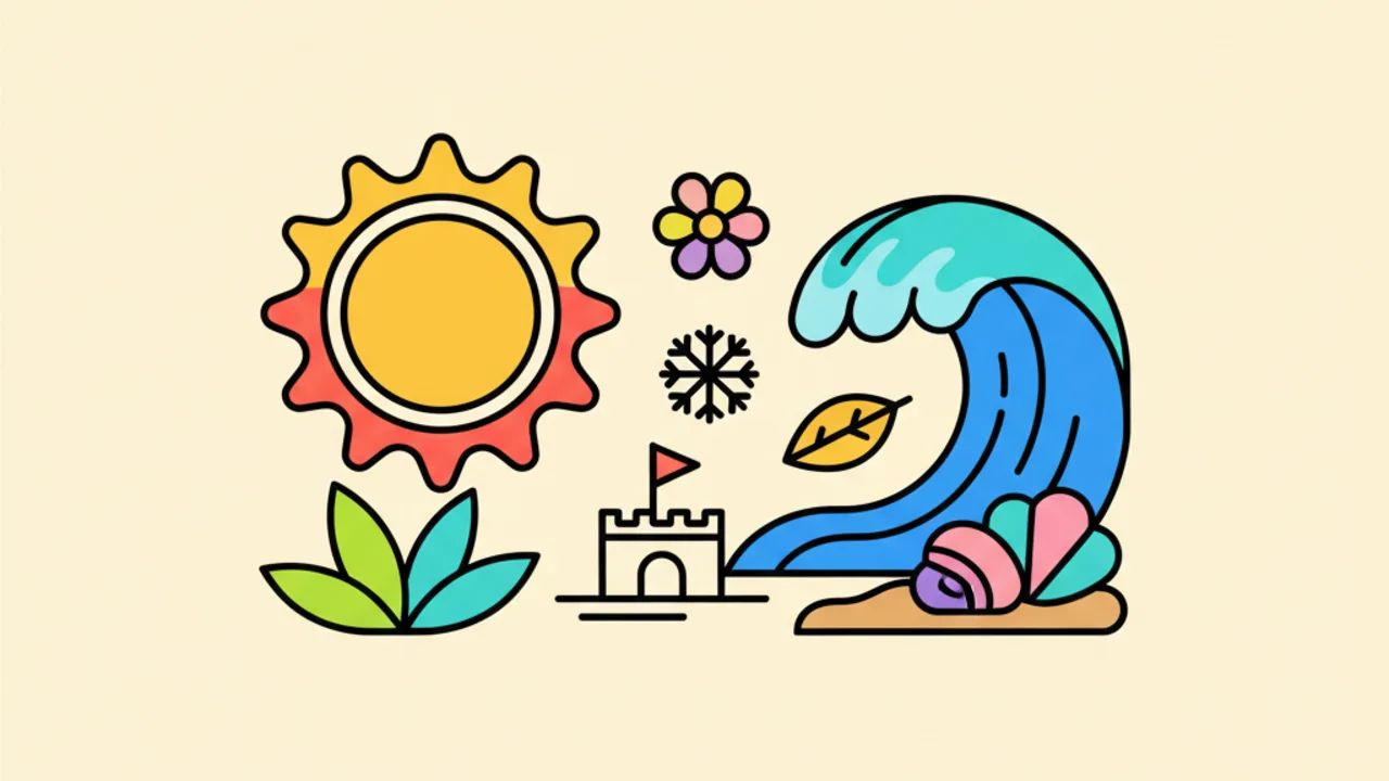Line Art de Verão e Praia: Desenhos Grátis para Colorir