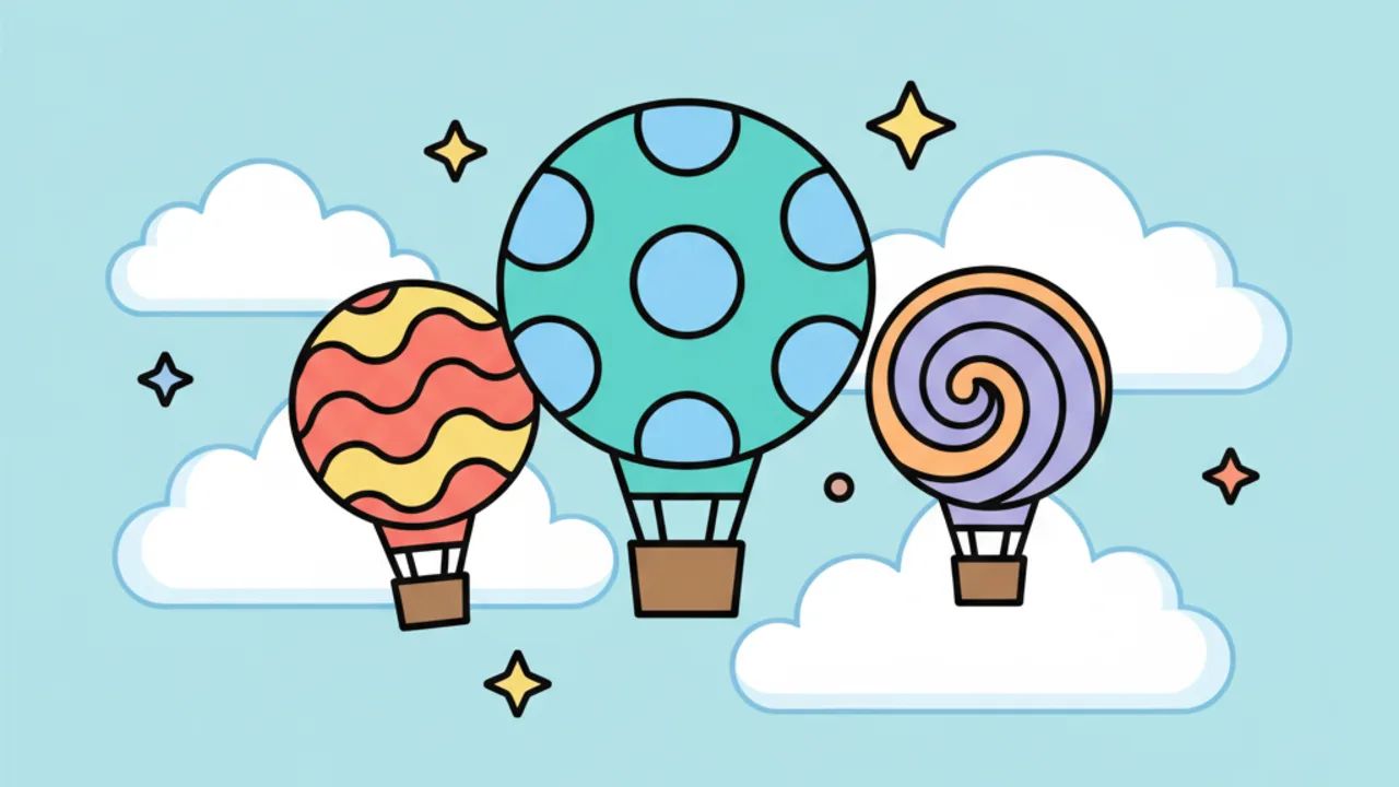 Páginas para Colorir: Balões de Ar Quente e Nuvens Fofas