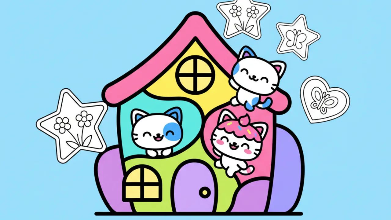 Desenhos da Casa Mágica da Gabby para Colorir e Relaxar