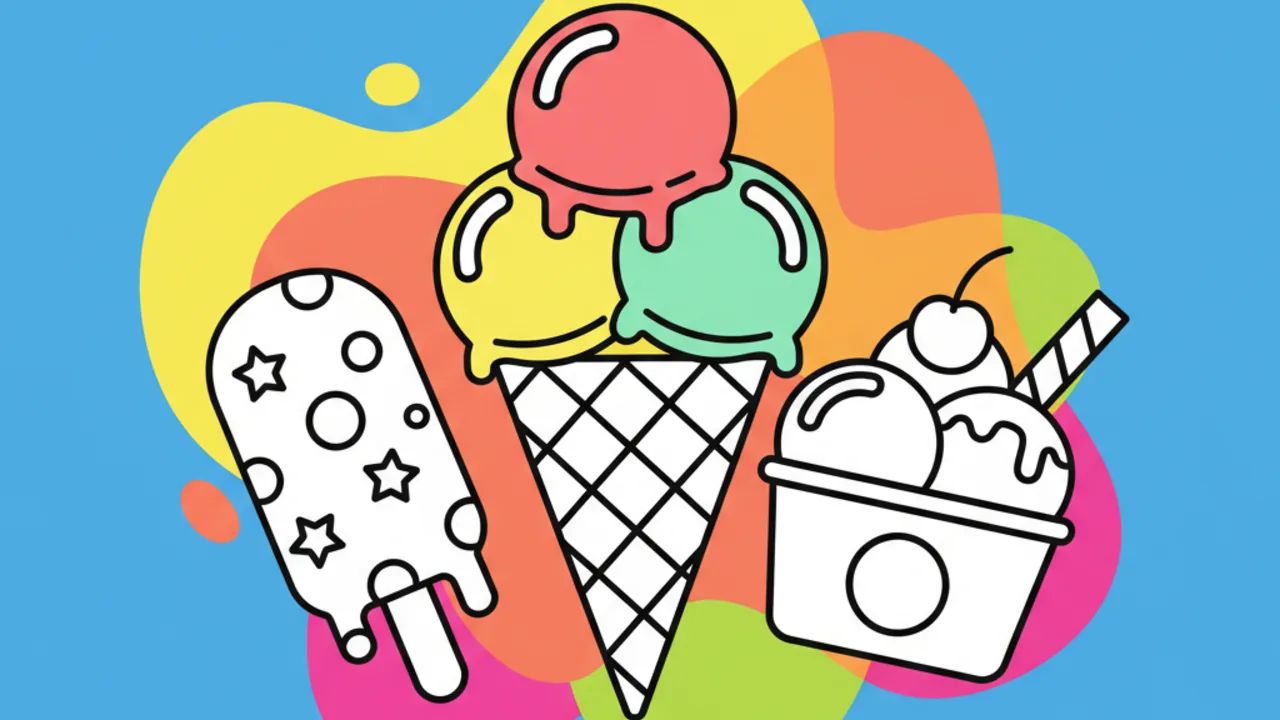 Desenhos de Sorvete para Colorir: Refresco e Diversão