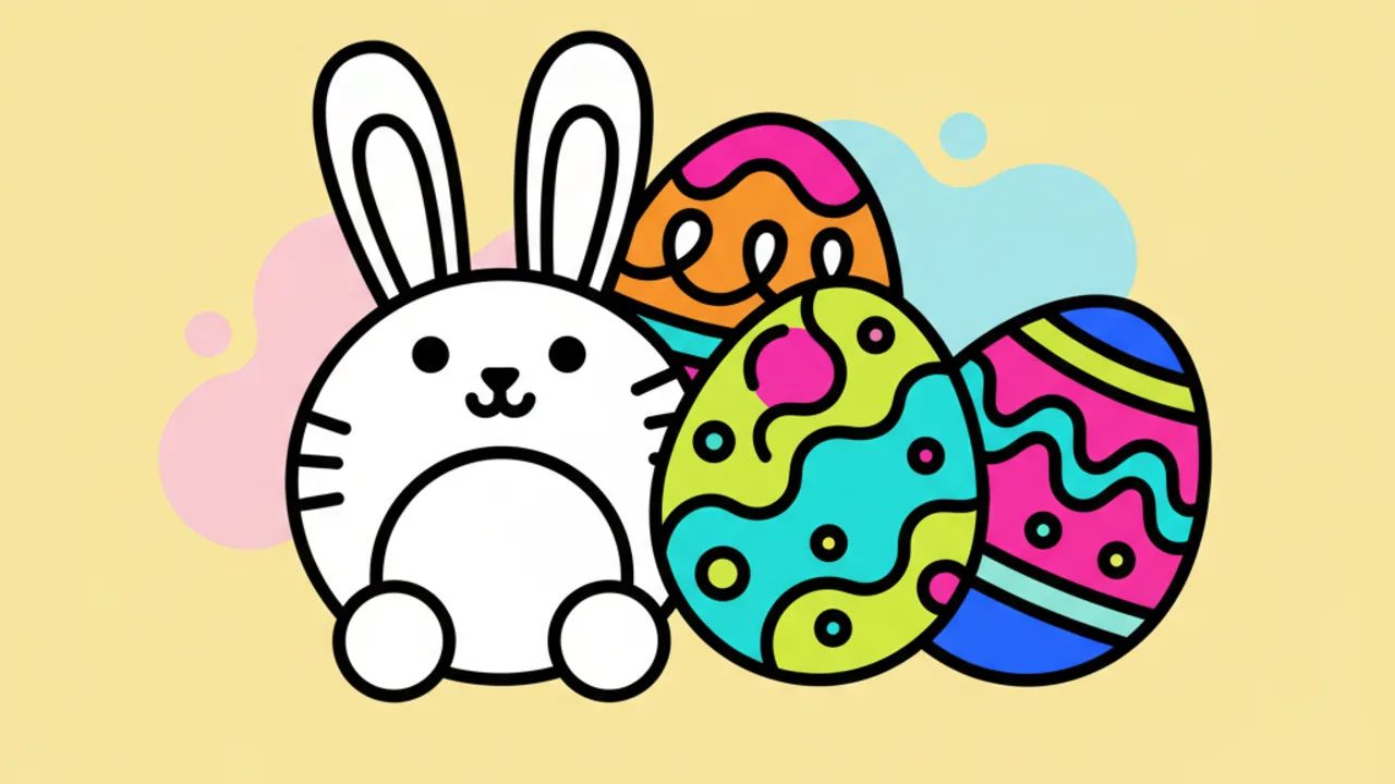 Line Art de Páscoa Fofa: Desenhos para Colorir e Divertir