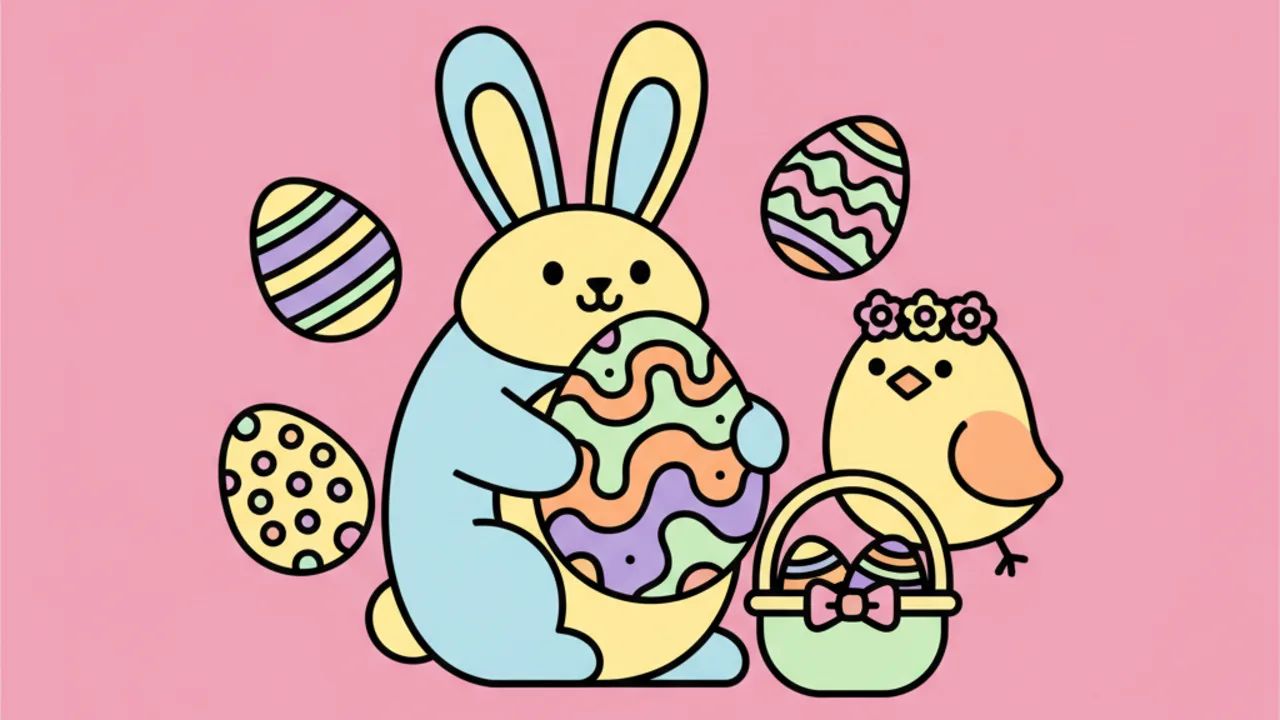 Atividades de Colorir: Desenhos Fofos com Tema de Páscoa
